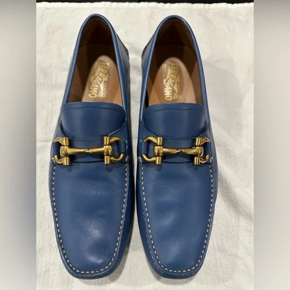 Men’s blue Salvatore Ferragamo loafers for sale in very good condition!!!! - Picture 3 of 4